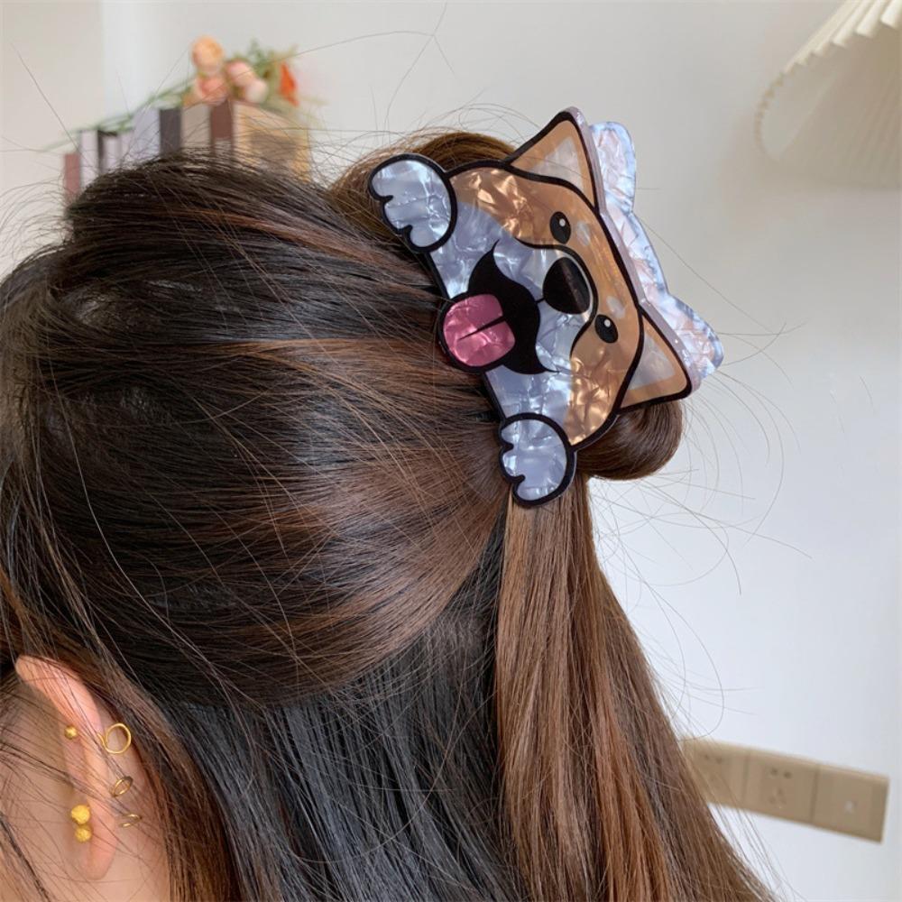Puppy Cartoon Dog Hair Claw Acrylic Hair Clip Chihuahua Small Shark Clip  Woman