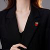 Winter New Japanese Cute Strawberry Brooch Women's Fashion Jewelry Personalized Water Needle Button Accessories Brooch