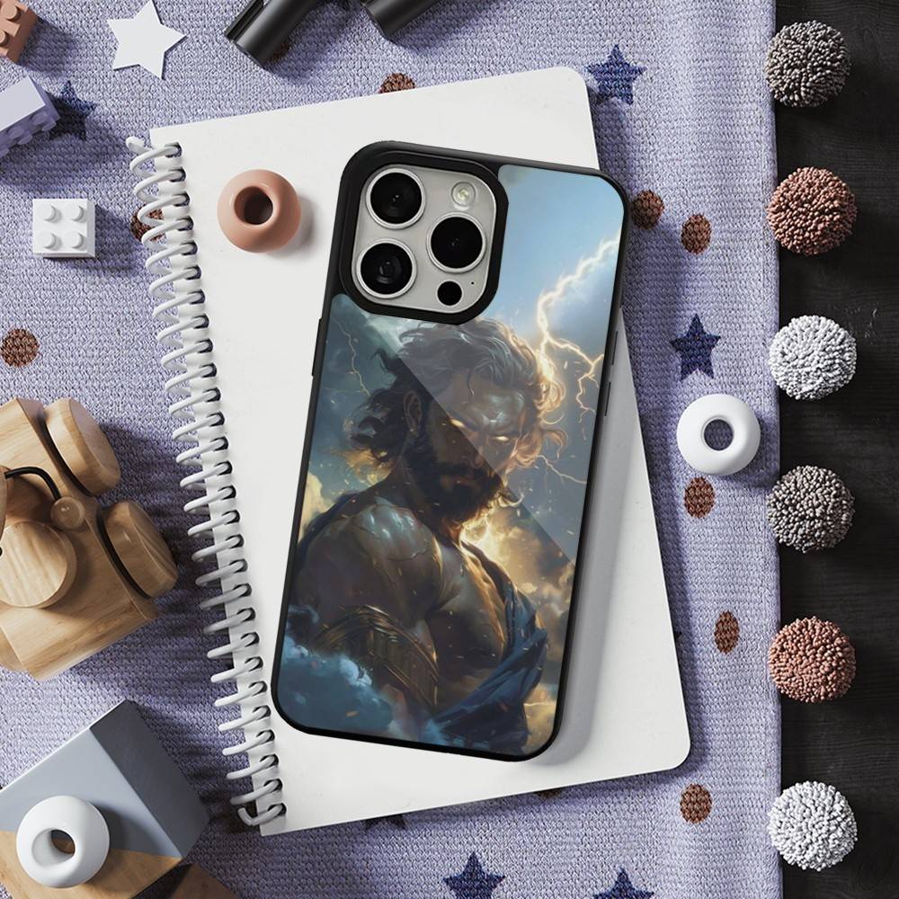 Greek God King Zeus For iPhone 15,16,17,14,Plus,12,Pro,Mini,13,Max,11,For Magsafe,Magnetic Wireless Charging Case