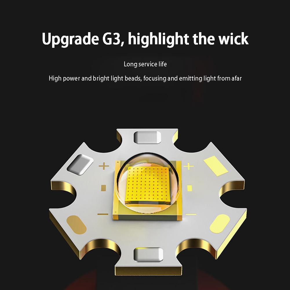 Mini Portable Flashlight USB Rechargeable Small Household Torch Outdoor Camping Hiking Emergency Lighting Light