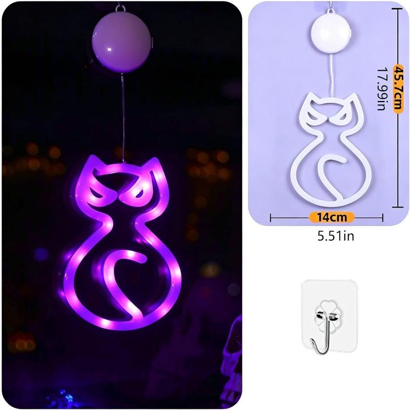LED Pumpkin Suction Cup Lights, Hanging LED Lamp, Battery Ornament, Holiday Decor for Home Window, Wall Decor for Halloween Party