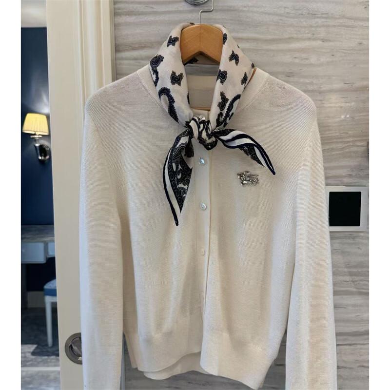 NINA SOLOR Paisley Mulberry Silk Wool Square Scarf