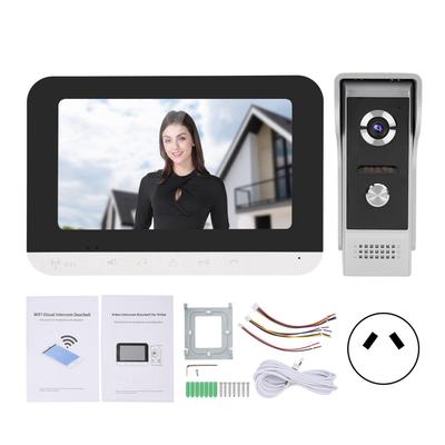 Video Doorbell 7in TFT LCD Intercom Doorphone Wired Wifi Remote Unlocking Monitor