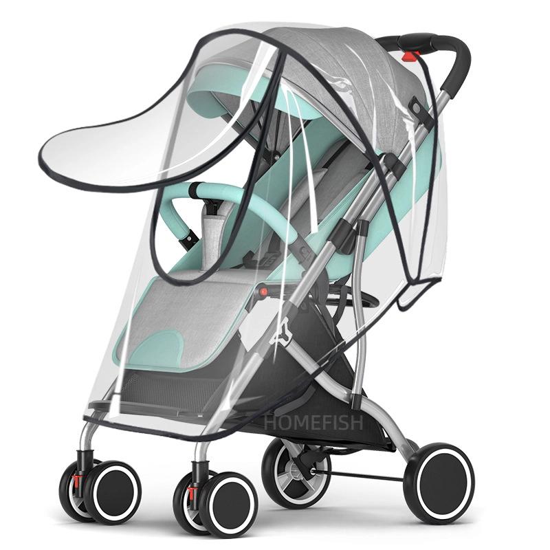2025New Waterproof Rain Cover For Prams Pram Accessories Transparent Dust Cover Open Zip Umbrella Rainy Season Waterproof