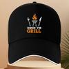 Born To Grill BBQ Graphic Baseball Cap Polyester Adjustable Casual Hat for Grilling Enthusiasts