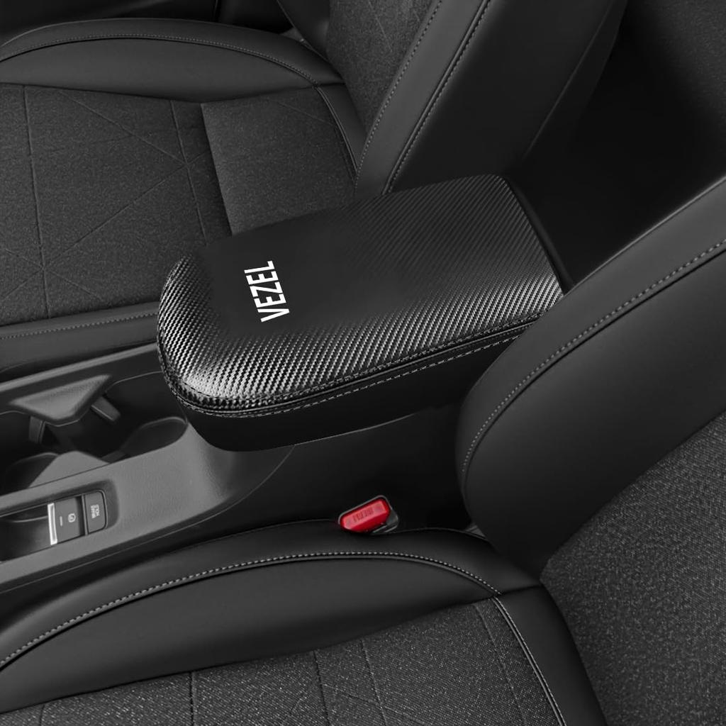Vezel Armrest Specifically Designed for Provides Cushioned Center Console Box Scratch and Stain and Is an Interior Accessory Finish with Black