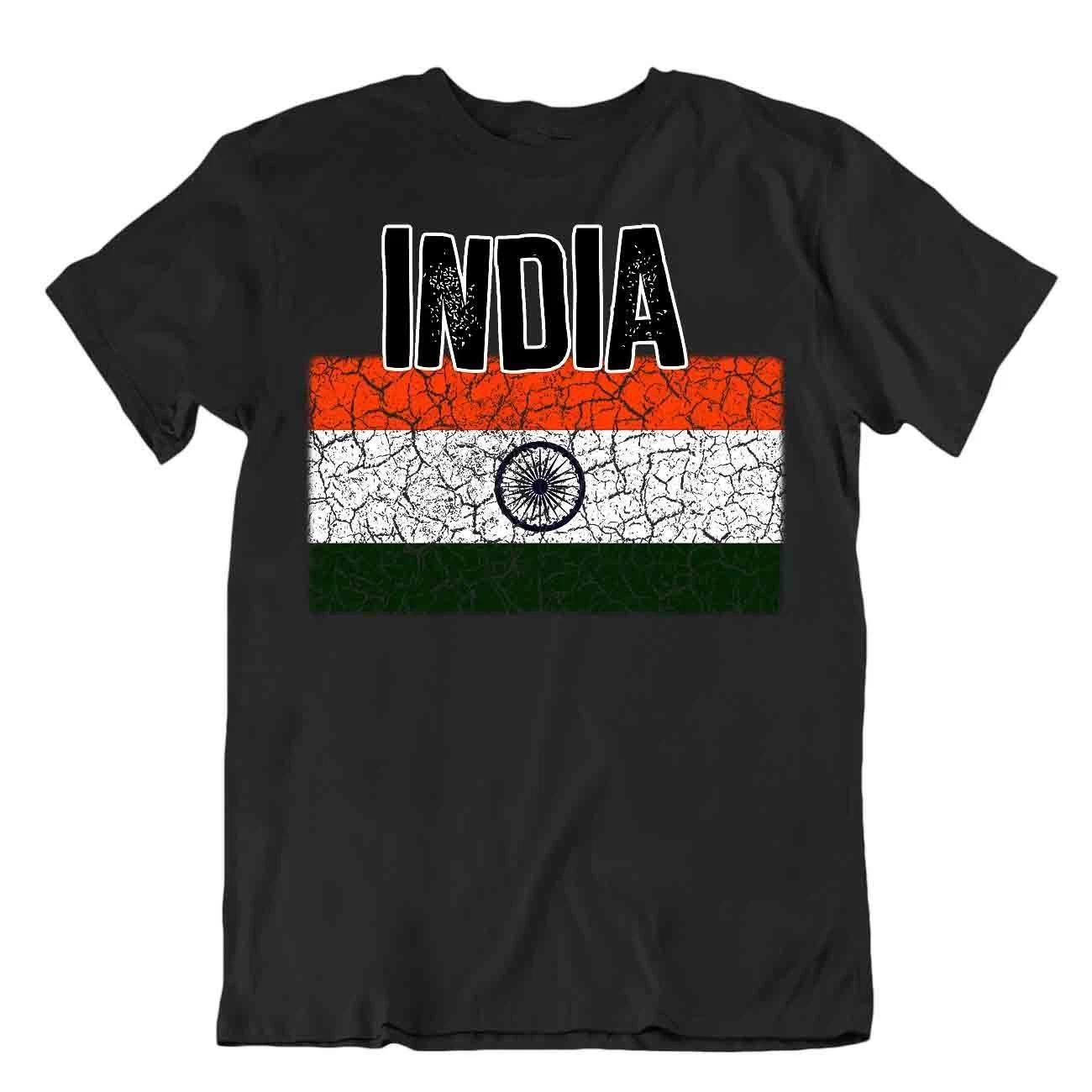 Flag T-Shirt India Fashion Country Souvenir Gift Tee Pride logo S