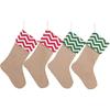 Set of 3 Family Christmas Stockings Holiday Stocking Cotton Canvas Large Bag