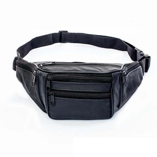 

Мода Мужчины Несколько карманов Молния Искусственная кожа Талия Сумка Fanny Pack Сумка для хранения