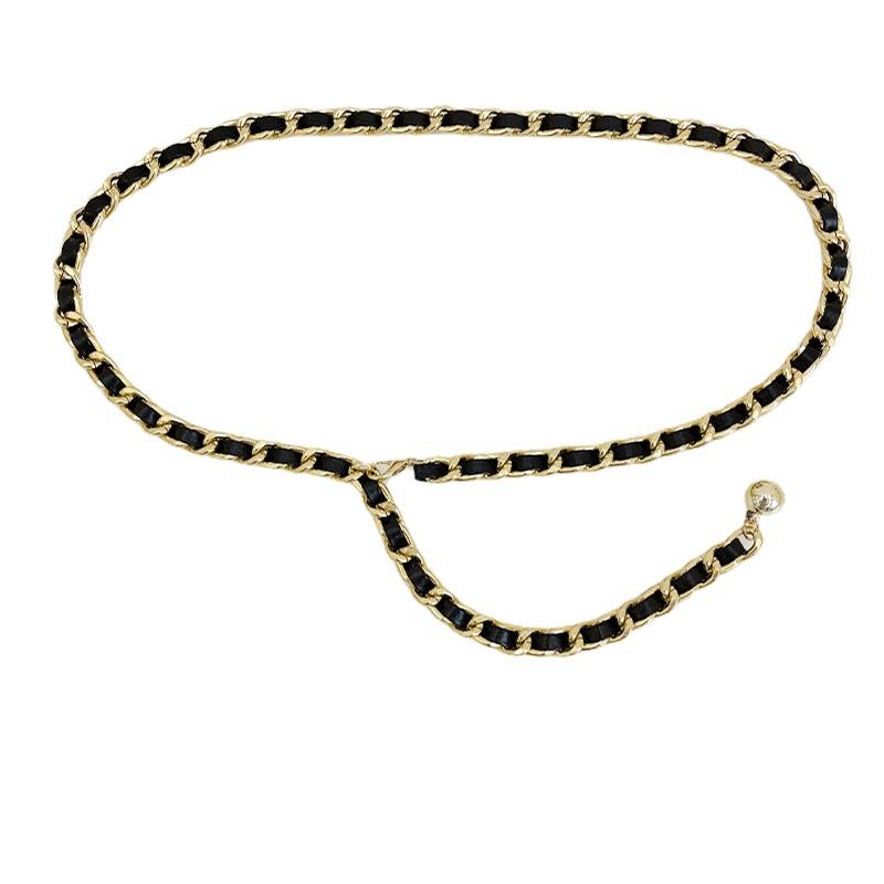 Womens Gold Trendy Chain Waist Belt Designed For Dresses And Outfits Casual