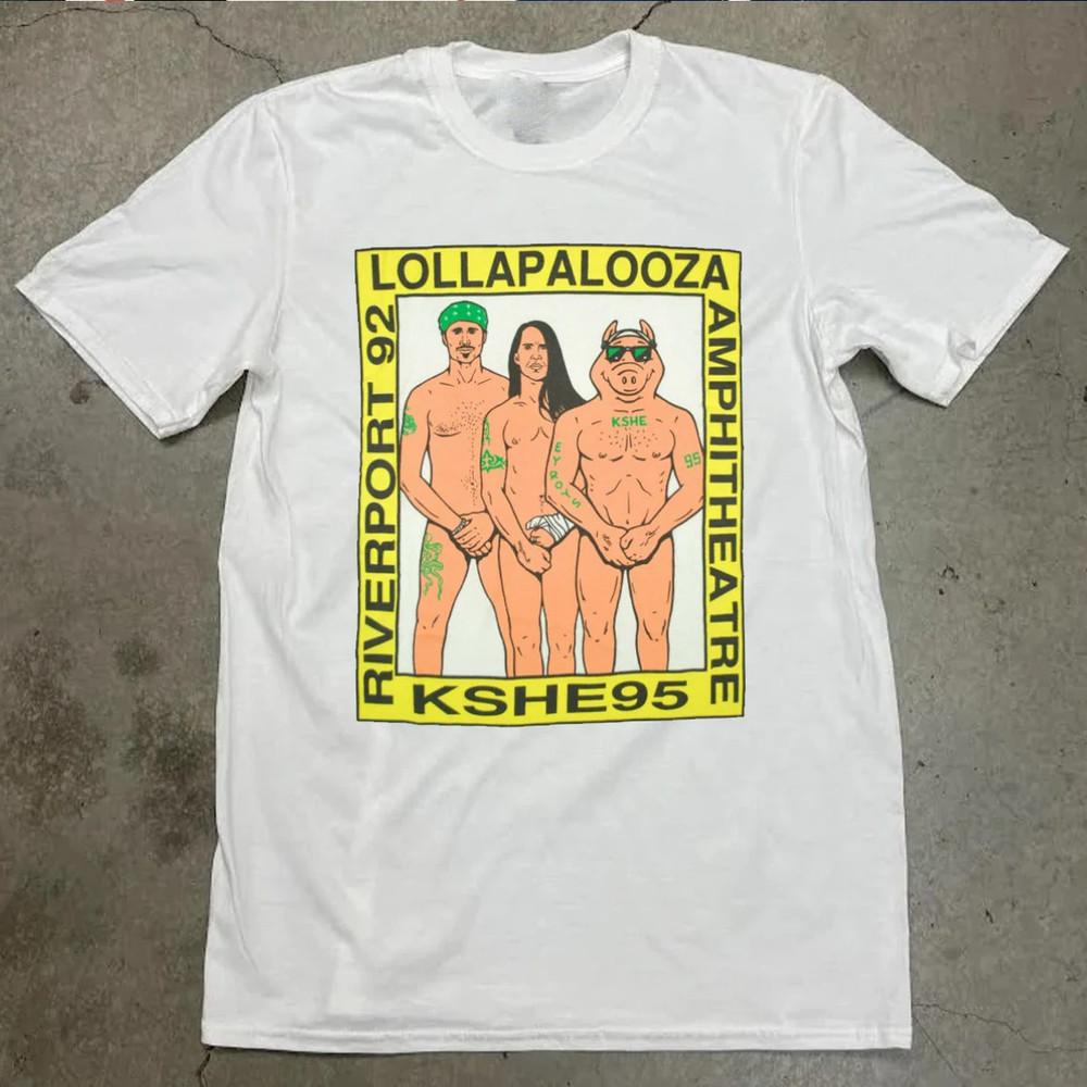 Vtg Red Hot Chili Peppers Lollapalooza Cotton Unisex All Size White Shirt TR002 Unisex T-Shirt S