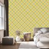 Yellow and blue checkered wallpaper for living room and bedroom 50x1000