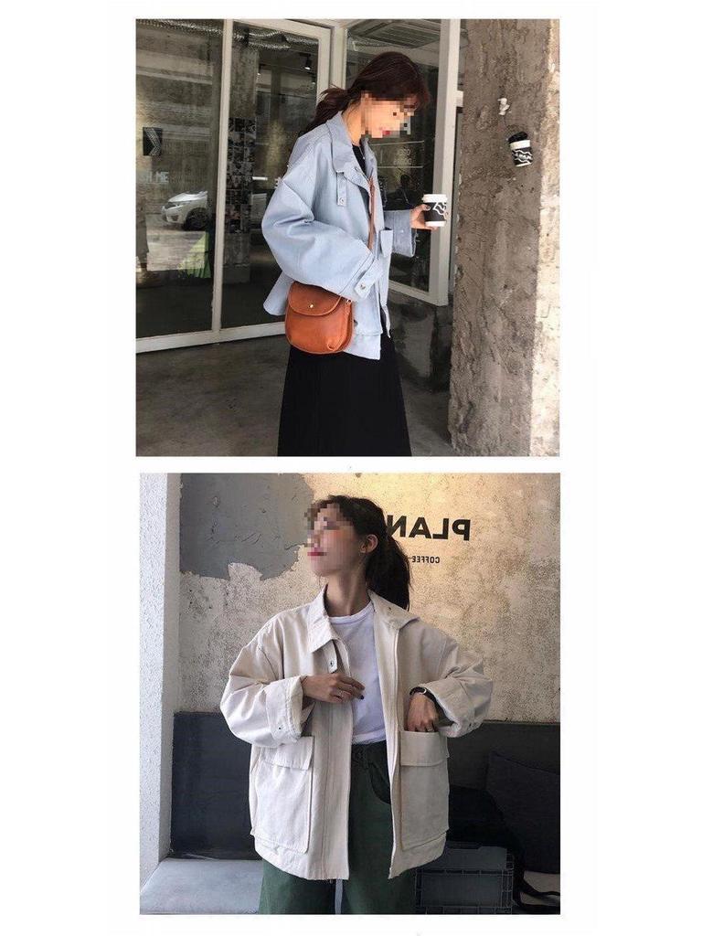 2025 Autumn/Winter Korean Style Loose Short Jacket for Female Students - Harajuku & Hong Kong Style Versatile Windbreaker.
