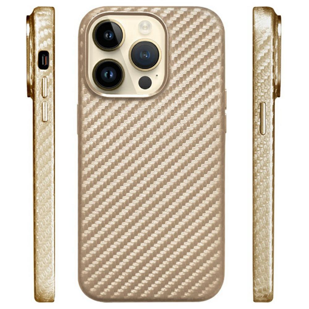 KZDOO Kryt pro iPhone 16 Pro Max Kompatibilní s MagSafe Textura uhlíkových vláken PU+PC Kryt na telefon