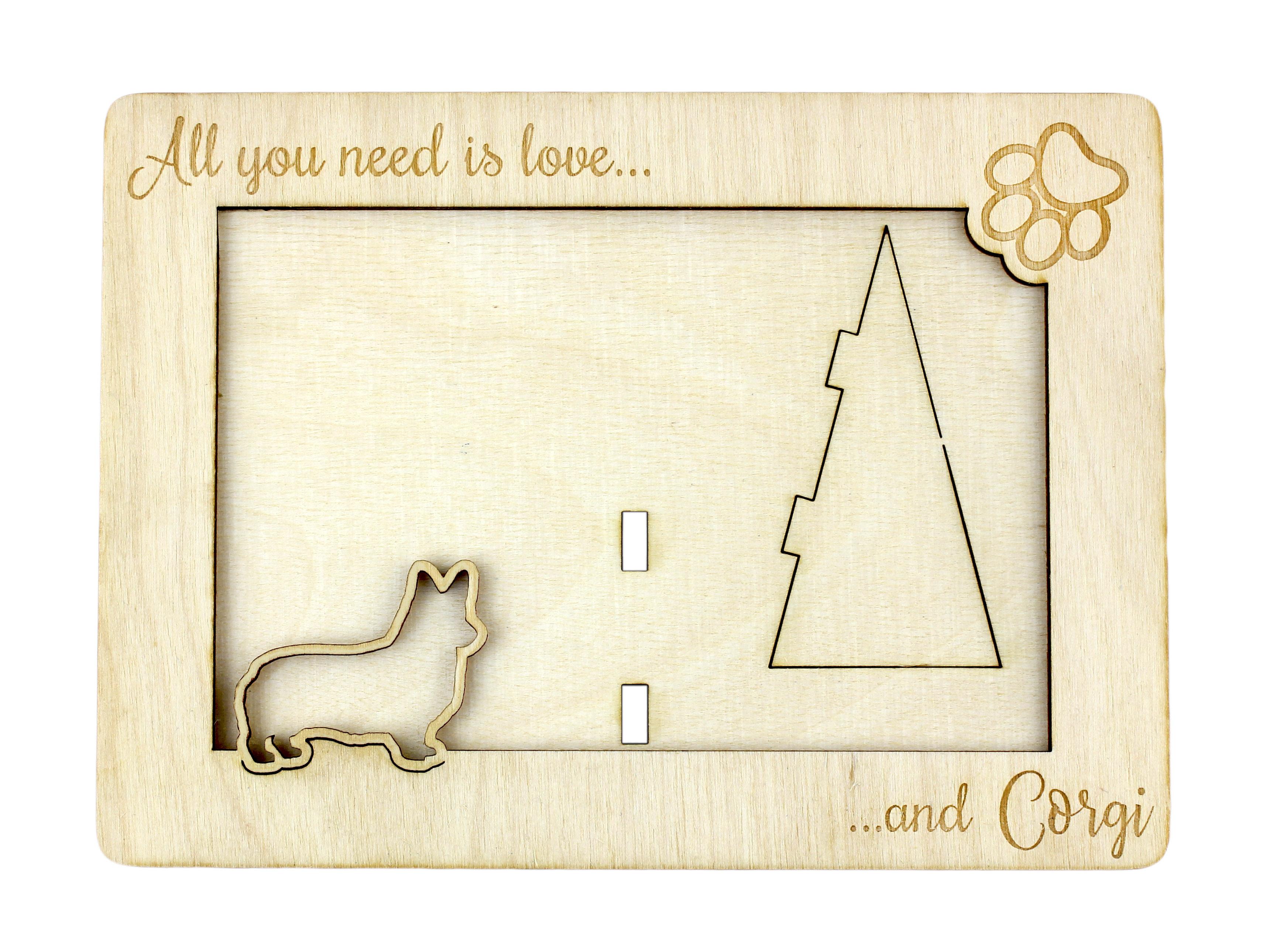 

Welsh Corgi - Photo frame, engraved wooden frame, a lovely gadget for the dog lover by Art-Dog