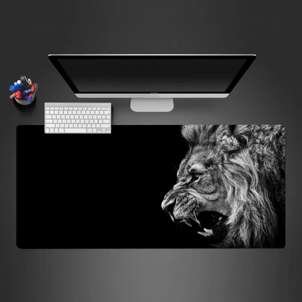 Computer Mat Mouse Pad Anime Mousepad Gamer Table Office Carpet Multiple Sizes Large Lion Desk Accessory Black Keyboard Deskpad