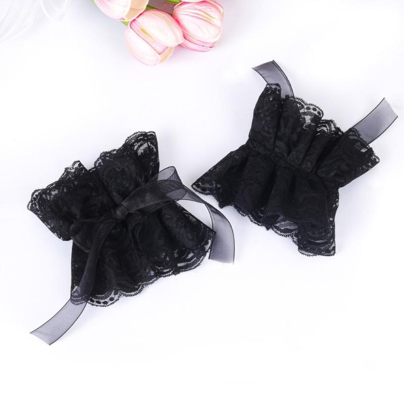 Lace Trim Manicure Sleeve Nails Art Decoration Meshes Cuffs Romantics Arm Cuffs for Special Occasion and Fancy Dress