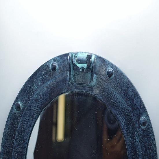 Porthole Mirror, Wall Mount Nautical Shipwreck Design, Round Mirror, Dia: 20.32 Cm