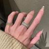 Sparkling Vintage silver 925 inlay Full Diamond Two tone Ring Light Luxury crown rings for women Wedding fine Jewelry Gifts
