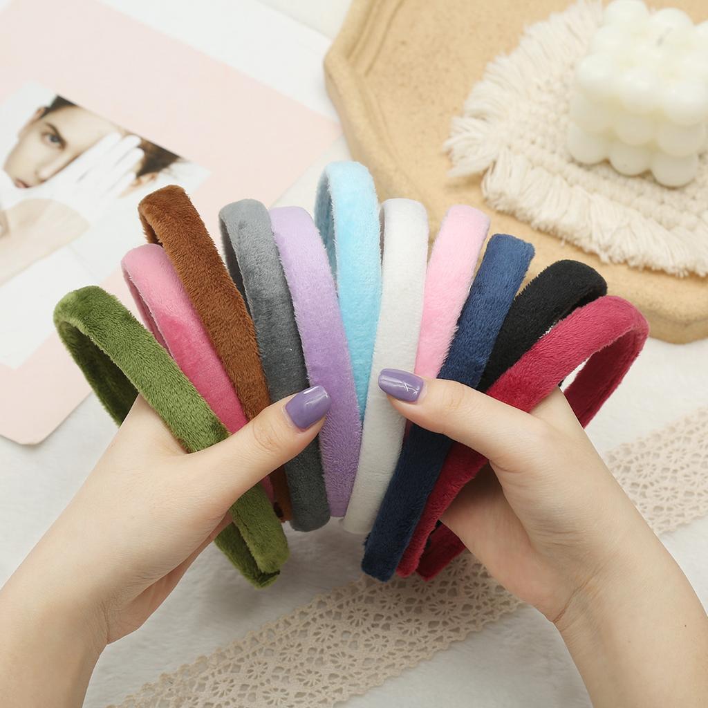 Candy Colorful Winter Elastic Plain Hair Bands Hard Hair Hoop Crown Tiara Base Crafting Accessories for Women Girls