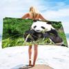 Cute Panda Beach Towels Quick Dry Microfiber Soft and Absorbent Bath Towel Outdoor Travel Oversized Beach Towel for Adults Kids