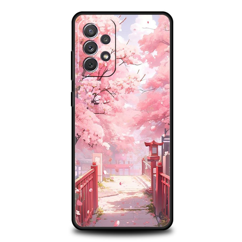 Pink Spring Cherry Blossoms Phone Case For Samsung Galaxy A17 A07 A55 A35 A25 A15 A05 A33 A31 A21s A13 A41 A73 A53 A51 A71 Cover