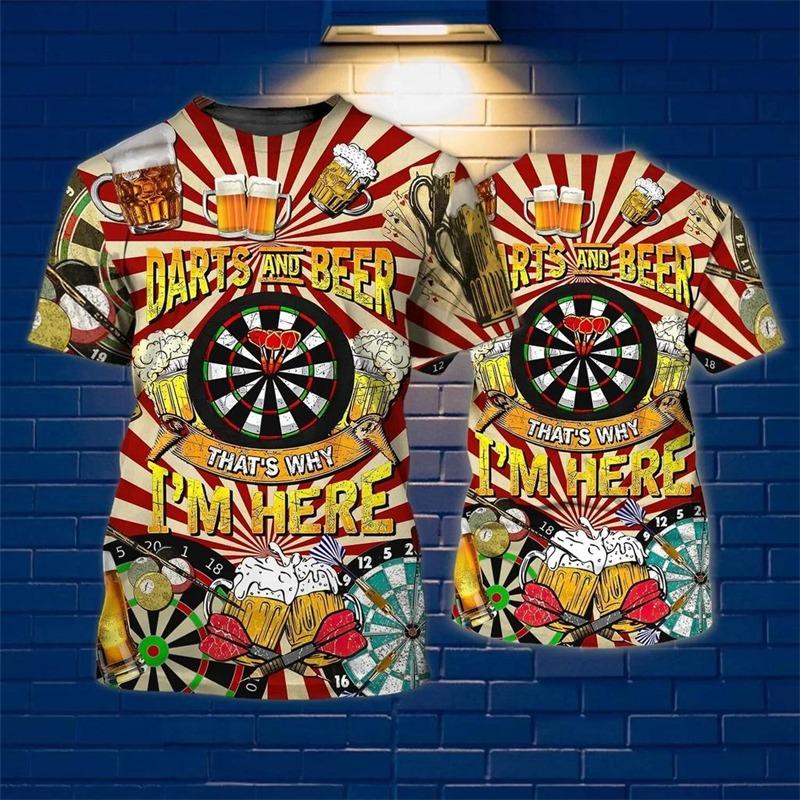 3D Pirnt New Mens T Shirts Short Sleeve Tops Summer Clothing Dart Turntable Graphic Shirts Mens Streetwear O Neck Pullover Tee
