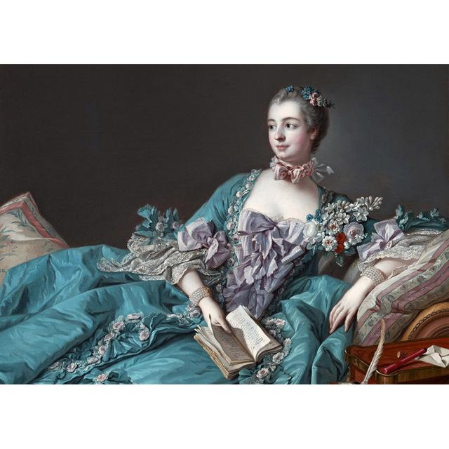 Europa Mädchen Malerei Vintage Ölgemälde auf Leinwand Wandkunst Drucke Klassische Poster und Drucke für Wohnzimmer Kein Rahmen