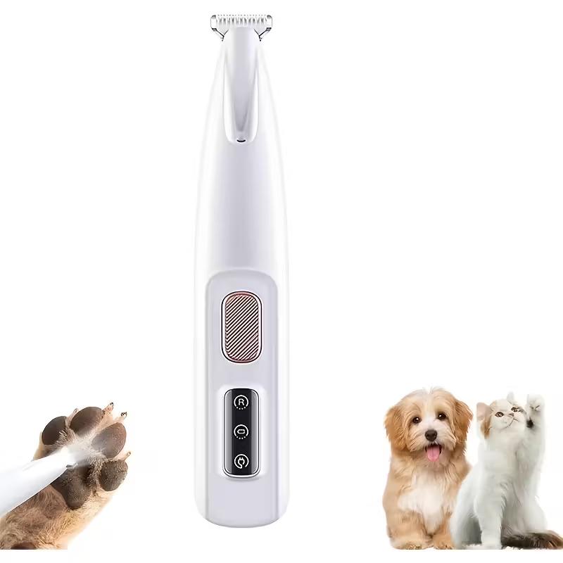 

BEPAN A multi-functional dog claw trimmer, equipped with a USB charger, LED light, illuminated dog nail clippers, and a shaver белый