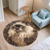 Gear Cat,Round Area Rug,Carpet Rug for Living Room Bedroom Sofa Playroom Decor,Non-slip Floor Mat