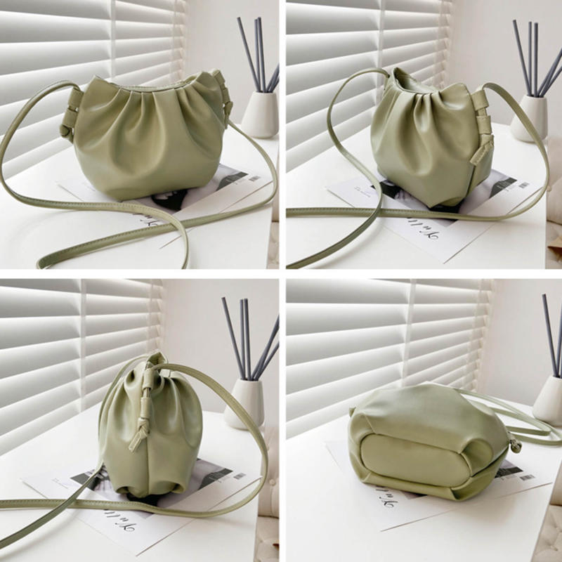 Women's Fashion Cloud Shape Evening Bag Niche Design Solid Color Leather Shoulder Messenger Bag