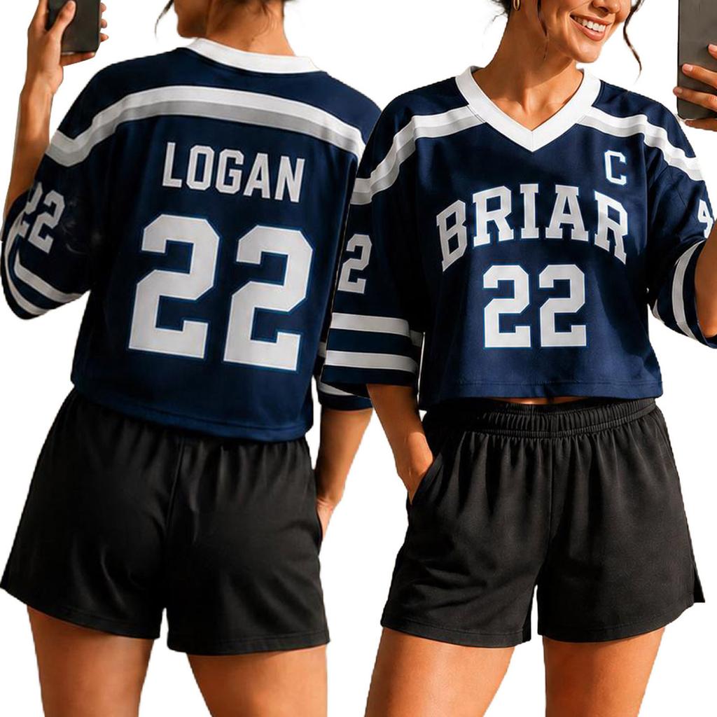 Unisex Fashion Sports Jersey Top Lightweight Breathable Athletic Shirt with Number Print for Casual and Sportswear