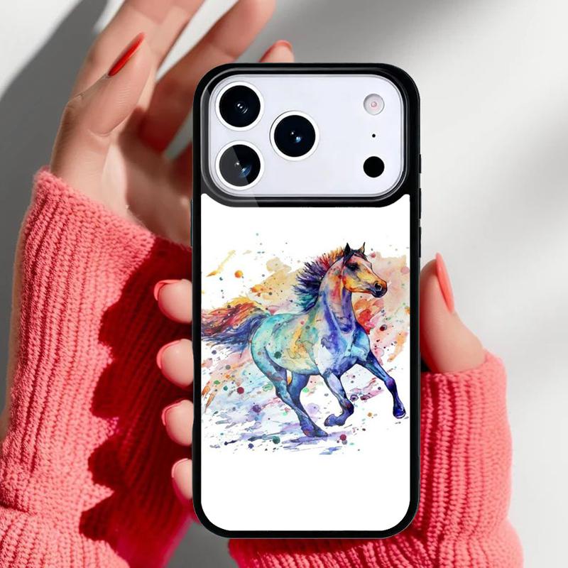 Horse Pony Pattern Phone Case for iPhone 17 16 15 14 13 Pro Max Back Cover for 12 11 Pro Coque
