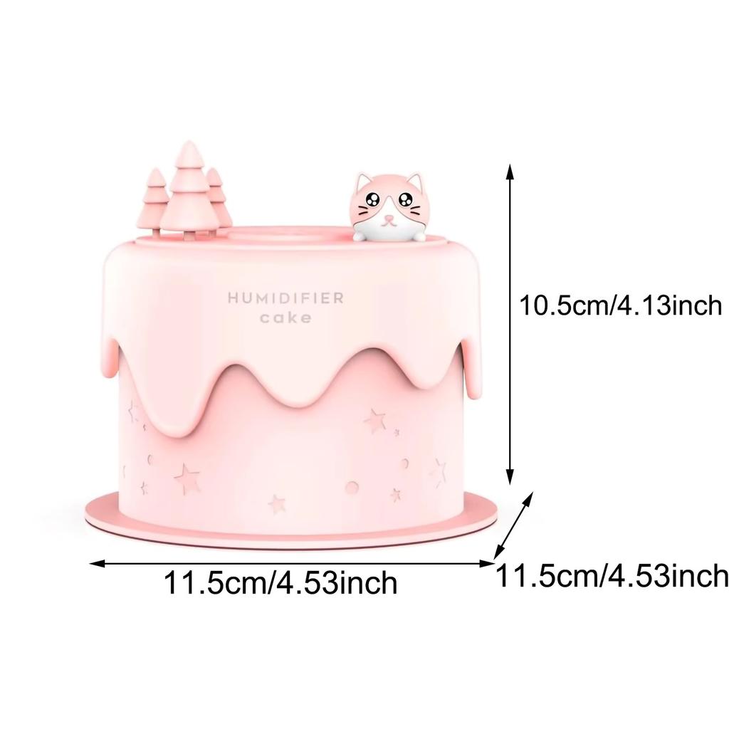 Cute Mini Small Cake Humidifier USB Night Light Desktop Household Use Cartoon Spray Humidifier Gift