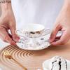 Vergoldetes Blumenmuster Porzellankelchbecher Eisbecher Esstisch Milchkaffeebecher Nachmittagstee Teetasse Obstsaftbecher