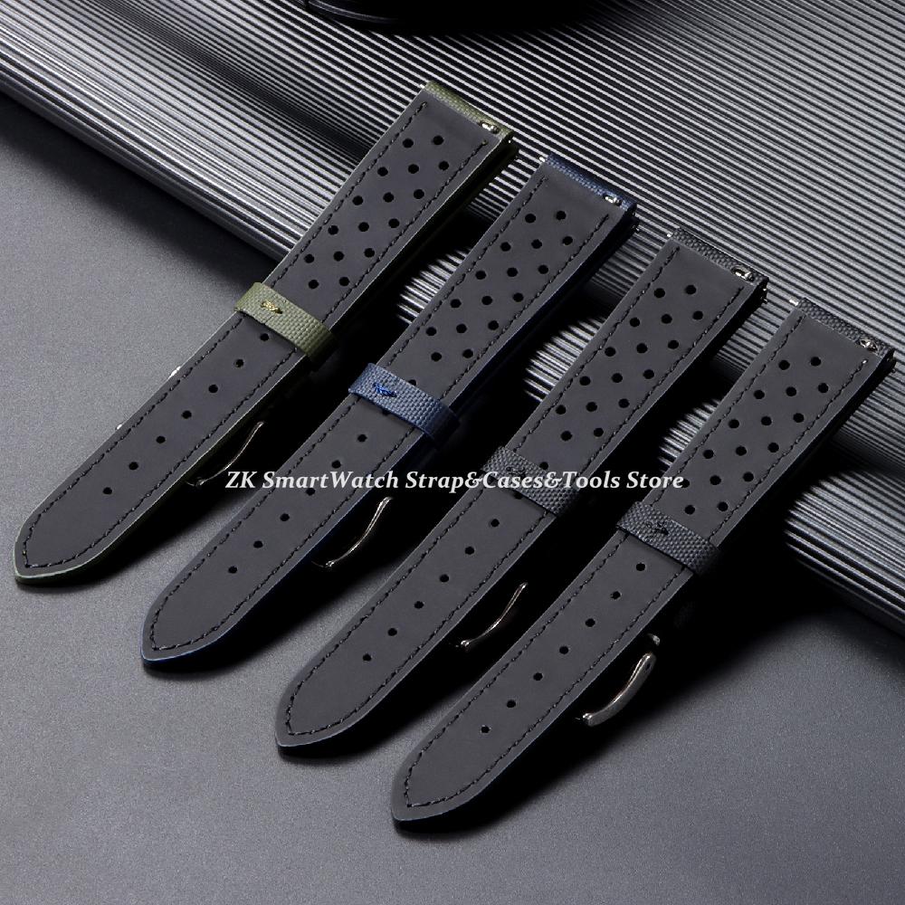 18mm 20mm 22mm Nylon Leder Uhrenarmband für Citizen für Seiko No.5 Uhrenarmband Herren Damen Canvas Stoff Armband Gürtel Zubehör