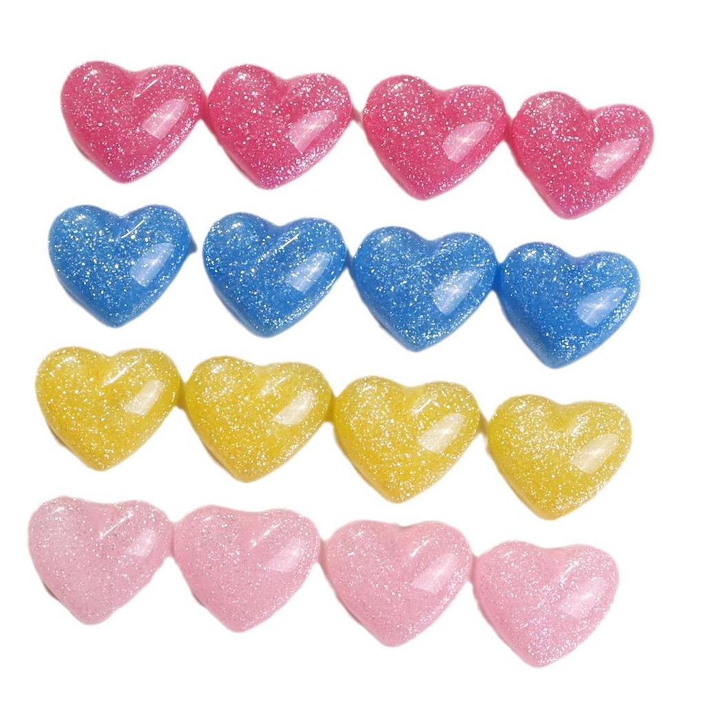 Sweet Starry Sky Glitter Heart Resin Star Stickers for DIY Phone Cases & Earrings
