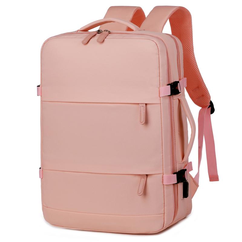 

Мужская и женская сумка, большой емкости, дорожный многофункциональный рюкзак с отделением для обуви, многослойная, с разделением на сухую и влажную одежду, водонепроницаемая розовый