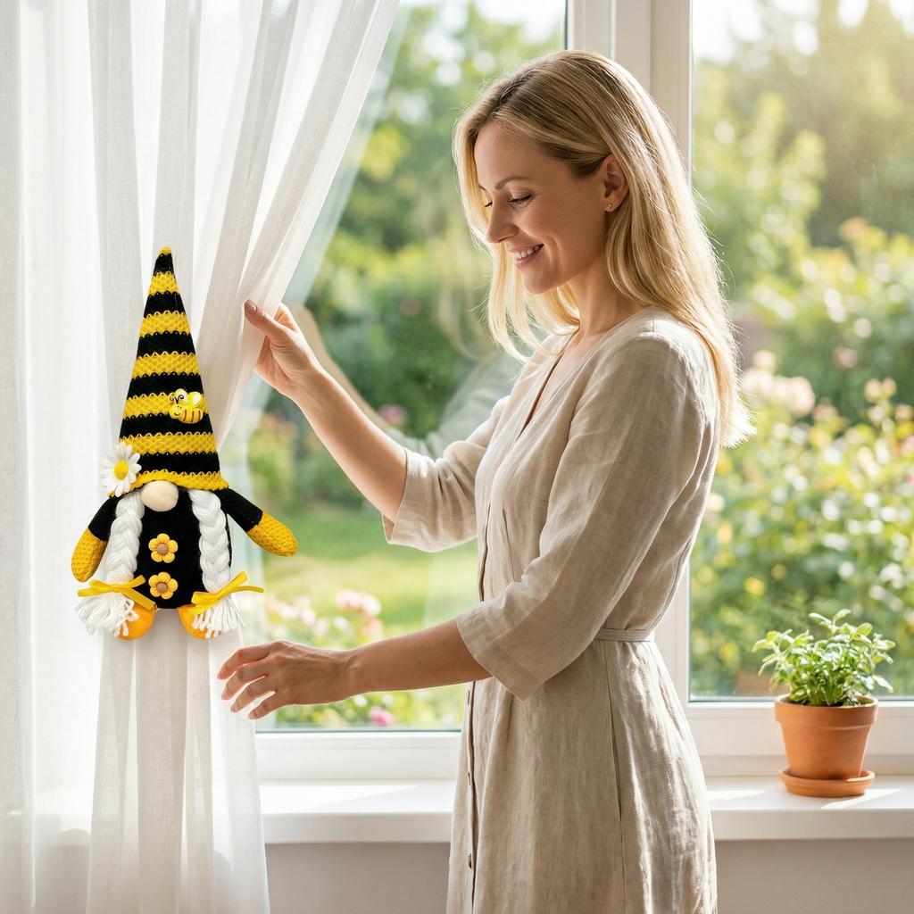 Bee Festival Faceless Doll Curtain Decoration Ribbon Holiday Decoration Ornament Curtain Tie Decoration Hanging Piece