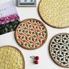 Ethnic Bamboo Weaving Handmade Coaster Set - Heat Resistant Round Placemats for Kitchen & Restaurant