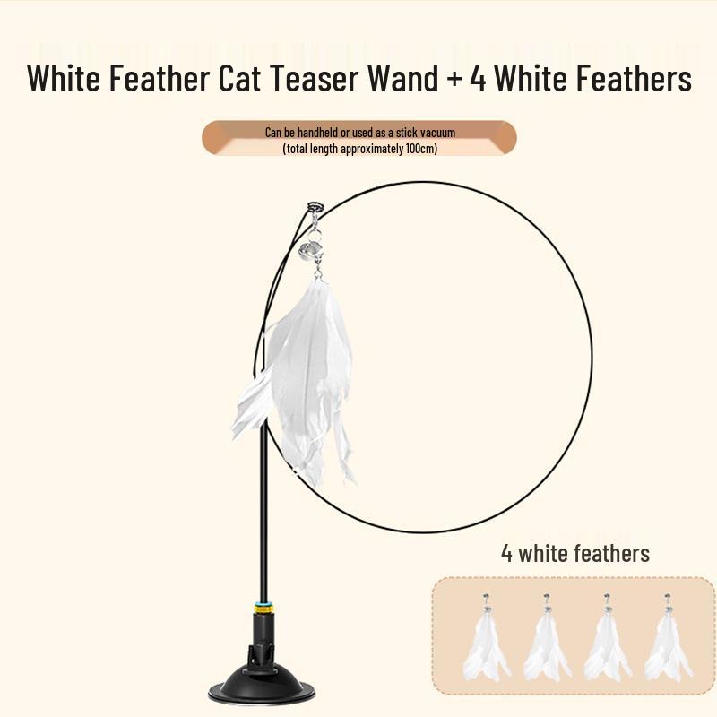 Self-Entertainment Cat Teaser Wand with Suction Cup - Stress Relief Toy for Kittens