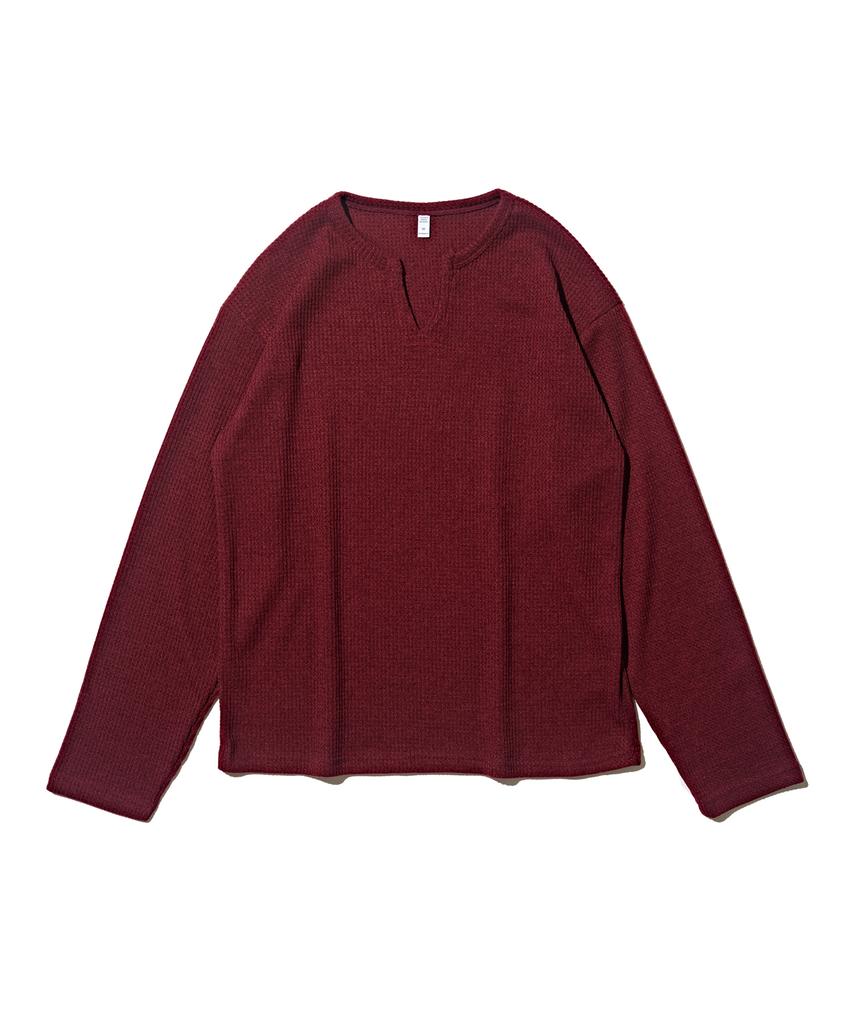 OTHERFITS Vintage Wave Long Sleeve T-Shirt (Burgundy)