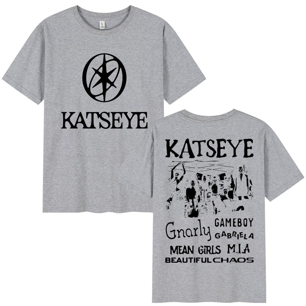 Kpop Katseye pattern mens and womens Tshirts large size roundneck shortsleeved cotton casual Tshirts streetwear