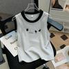 Korean Style Color Block Sleeveless Cotton Vest T-Shirt for Girls (Ages 6-12)