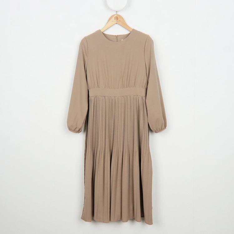 Early Autumn Elegant Lady High Waist Pleated Long Maxi Comfortable Dress Lightweight High Recognition Elegant with Flattering Chic Dress