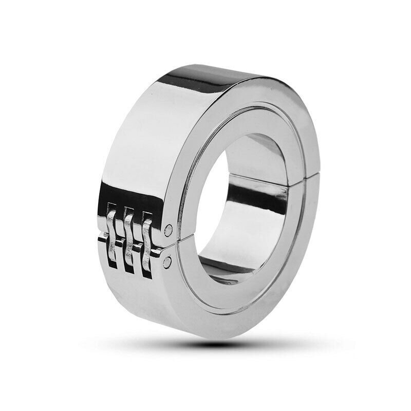 BDSM duży Heavy Duty mężczyzna piłka moszny nosze urządzenie do treningu penisa metalowy zamek Bondage Cock Ring opóźnienie wytrysku Sex zabawki