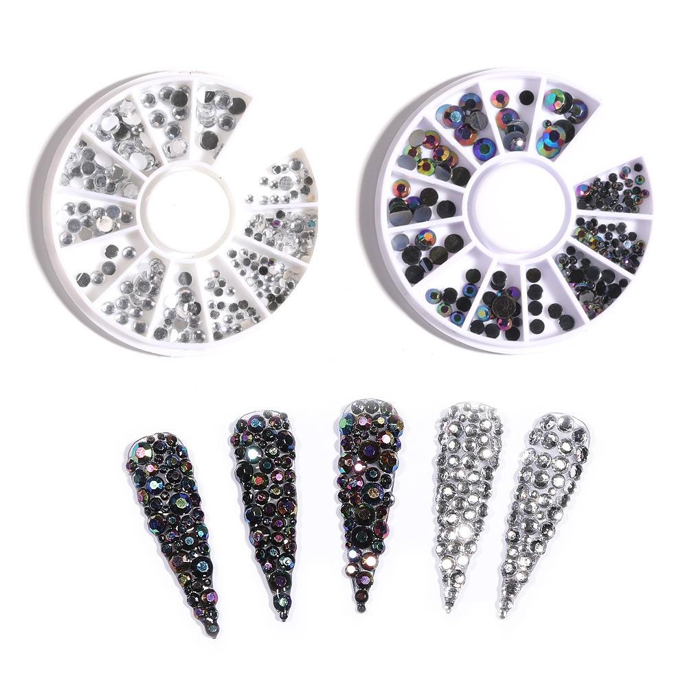 11Pcs Nail Art Kit Manicure Cuticle Cutter Pusher Fork Dust Clean Brush Rhinstones For Nails Polish DIY Decoration