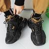 New Men's Fashion Casual High Top Sports Shoes Students Thick Sole Comfortable Sneakers Boys Male Classic Breathable Basketball Shoes