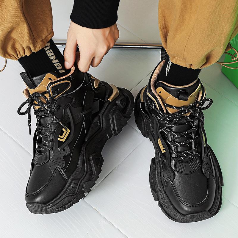 New Men's Fashion Casual High Top Sports Shoes Students Thick Sole Comfortable Sneakers Boys Male Classic Breathable Basketball Shoes