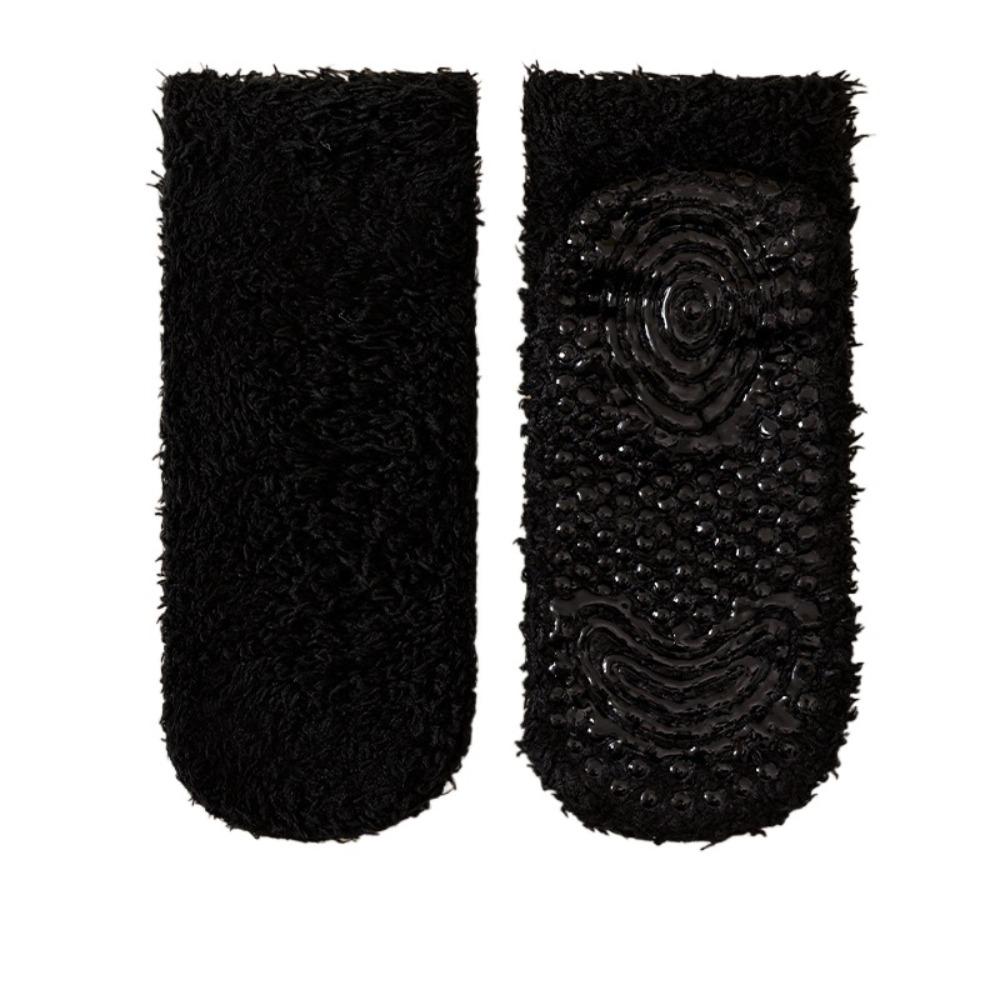 Silicone Grip Floor Socks Non-Slip Tube Socks Cozy Coral Fleece Socks  Autumn Winter Home Wear